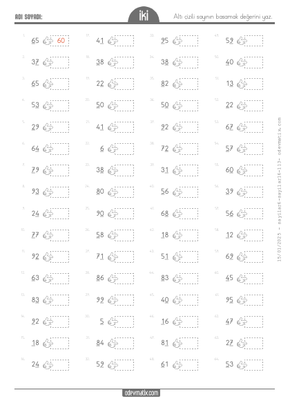 2.S�n�f Basamak De�erini Bulma(4) Etkinli�i