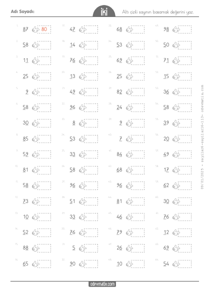 2.S�n�f Basamak De�erini Bulma(5) Etkinli�i
