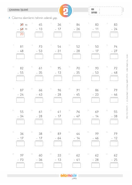 2.S�n�f ��karma Sonucunu Tahmin Etme(2) Etkinli�i