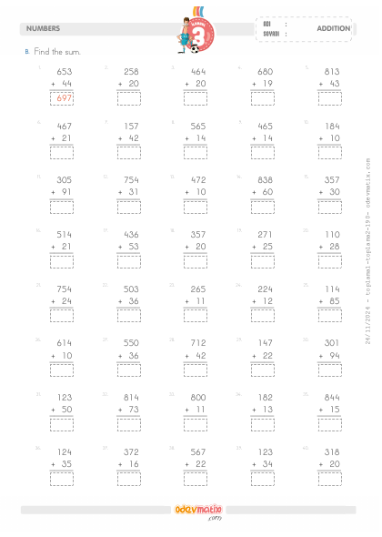 3.S�n�f 3 Basamakl� ile 2 Basamakl� Eldesiz Toplama(2) Etkinli�i