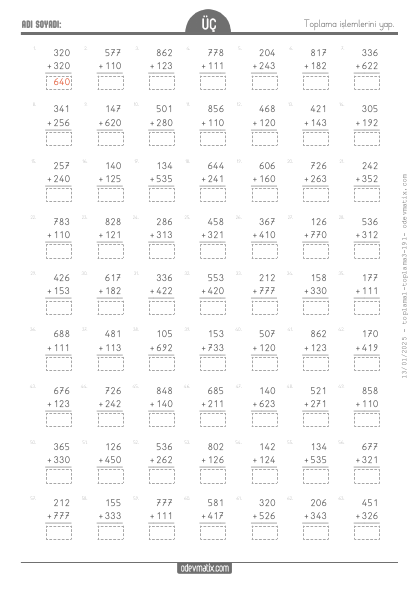 3.S�n�f Eldesiz Toplama ��lemi(5) Etkinli�i