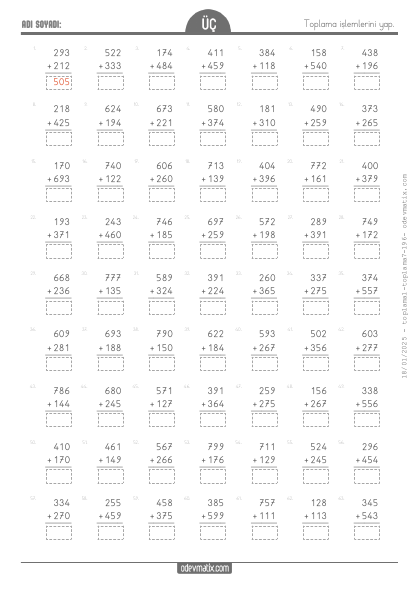3.S�n�f Toplama ��lemi(2) Etkinli�i