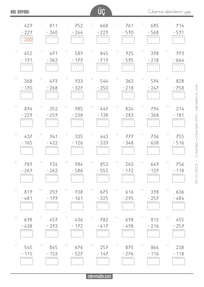 3.S�n�f Onluk Bozmal� ��karma ��lemi(2) Etkinli�i