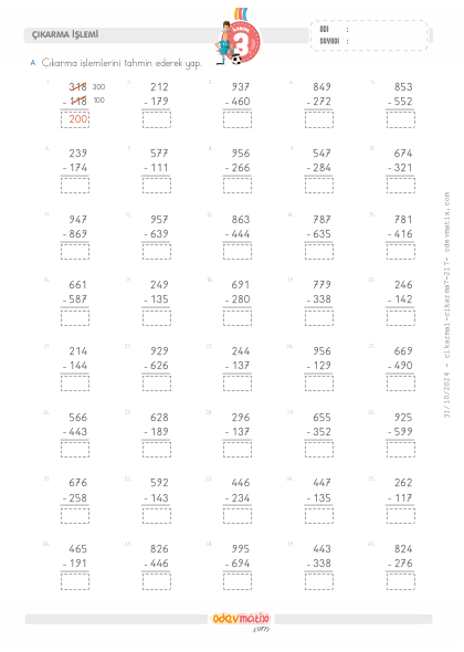 3.S�n�f Fark� Tahmin Etme(4) Etkinli�i