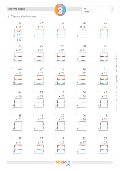 3.S�n�f Kolayla�t�r�lm�� �arpma ��lemi(4) Etkinli�i