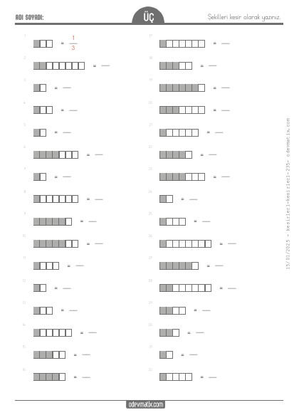 3.S�n�f Kesir Belirleme(4) Etkinli�i