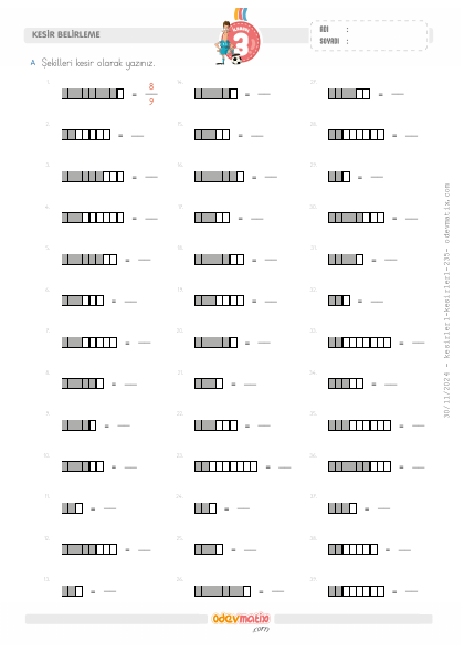3.S�n�f Kesir Belirleme(5) Etkinli�i