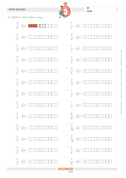 3.S�n�f Kesir Kadar�n� Boyama(2) Etkinli�i