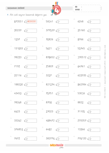 4.S�n�f Basamak De�erini Bulma(2) Etkinli�i