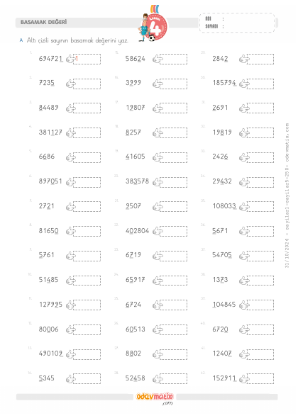 4.S�n�f Basamak De�erini Bulma(3) Etkinli�i