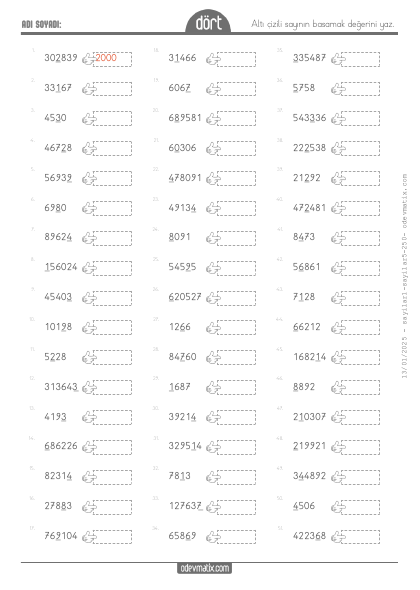 4.S�n�f Basamak De�erini Bulma(5) Etkinli�i