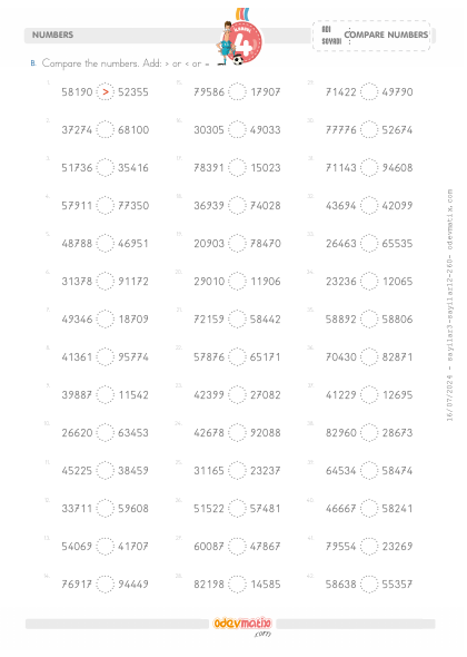 4.S�n�f Kolay 5 Basamakl� Say�lar� Kar��la�t�rma(4) Etkinli�i