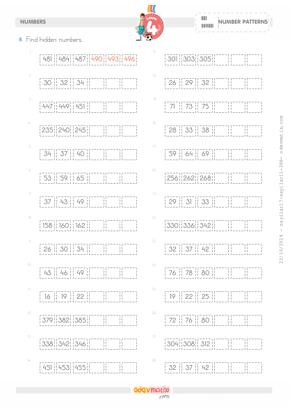 4.S�n�f 2 ve 3 Basamakl� �leri Y�nl� Say� �r�nt�leri(4) Etkinli�i