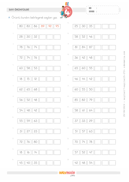 4.S�n�f 2 Basamakl� Say� �r�nt�leri(3) Etkinli�i