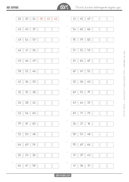 4.S�n�f 2 Basamakl� Say� �r�nt�leri(5) Etkinli�i
