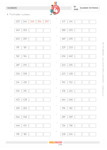 4.S�n�f 3 Basamakl� �leri Y�nl� Say� �r�nt�leri(2) Etkinli�i