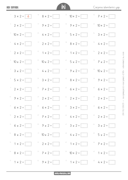2.S�n�f 2 ile �arpma ��lemi(4) Etkinli�i
