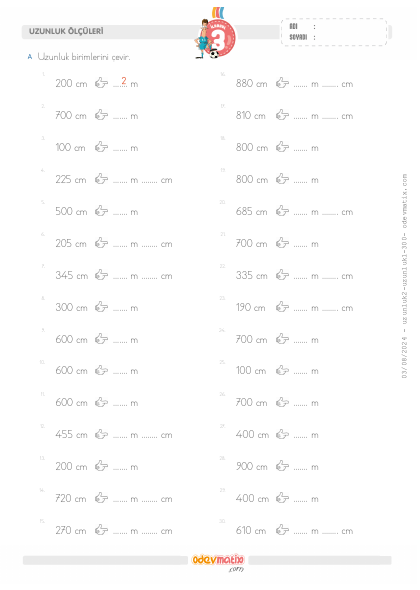 3.S�n�f Santimetre-Metre �evirme(2) Etkinli�i