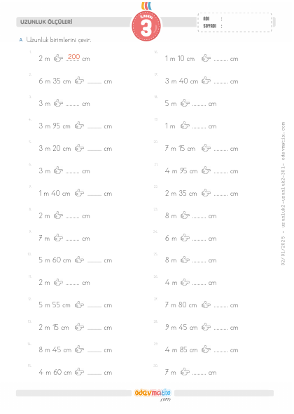 3.S�n�f Metre-Santimetre �evirme(1) Etkinli�i