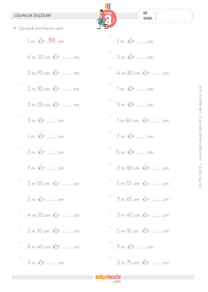 3.S�n�f Metre-Santimetre �evirme(2) Etkinli�i