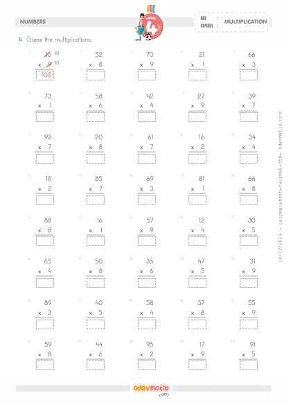 4.S�n�f �arpma Sonucunu Tahmin Etme(1) Etkinli�i