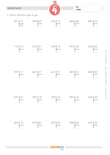 4.S�n�f Kalans�z B�lme(3) Etkinli�i