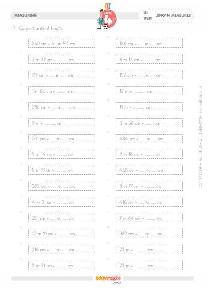 4.S�n�f Uzunluklar� �evirme (cm-m)(2) Etkinli�i