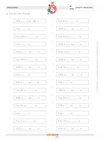 4.S�n�f Uzunluklar� �evirme (m-km)(1) Etkinli�i