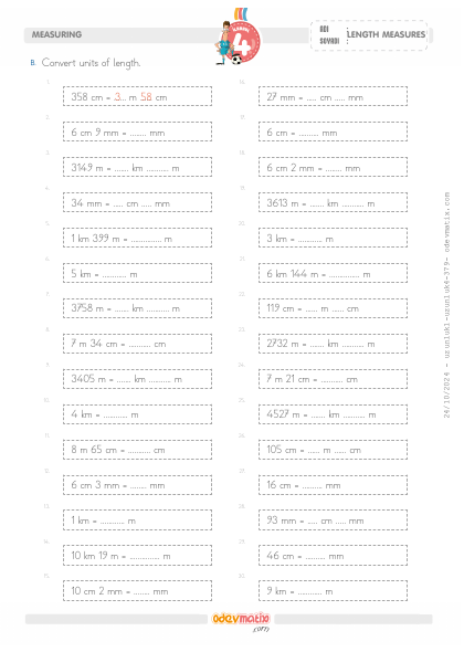 4.S�n�f Uzunluk Birimlerini �evirme(1) Etkinli�i