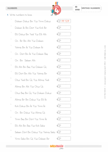 4.S�n�f 5 Basamakl� Say�lar� Yazma(3) Etkinli�i