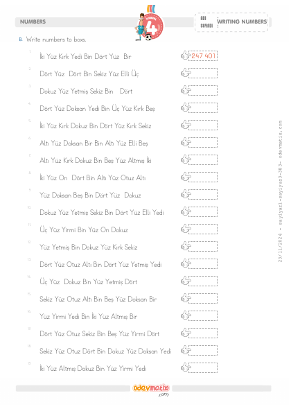 4.S�n�f 6 Basamakl� Say�lar� Yazma(1) Etkinli�i