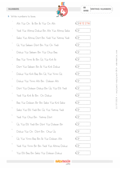 4.S�n�f 6 Basamakl� Say�lar� Yazma(2) Etkinli�i