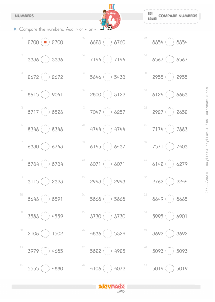 4.S�n�f 4 Basamakl� Say�lar� Kar��la�t�rma(1) Etkinli�i