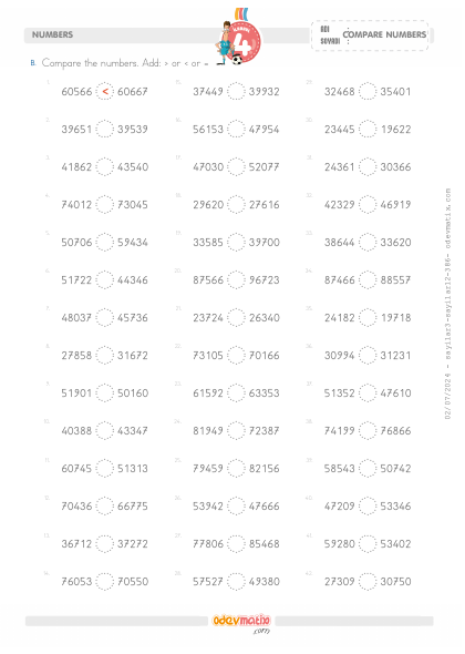 4.S�n�f 5 Basamakl� Say�lar� Kar��la�t�rma(1) Etkinli�i