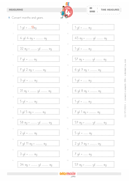 4.S�n�f Ay-Y�l �evirme(2) Etkinli�i