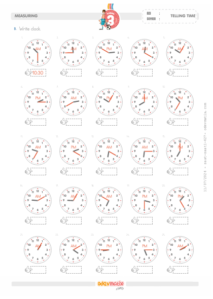 3.S�n�f 5 Dakika Aral�kl� Saat Okuma(5) Etkinli�i