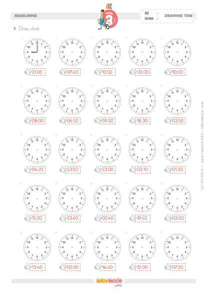 3.S�n�f 10 Dakika Aral�kl� Saat �izme(5) Etkinli�i