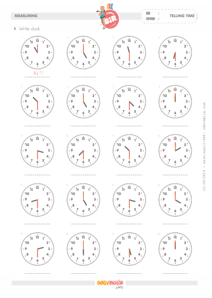 1.S�n�f Saat Okuma(1) Etkinli�i