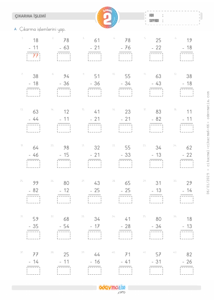 2.S�n�f ��karma ��lemi(4) Etkinli�i