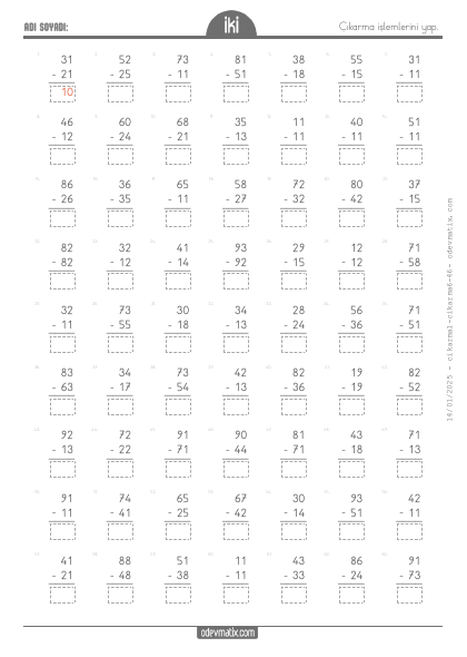 2.S�n�f ��karma ��lemi(5) Etkinli�i