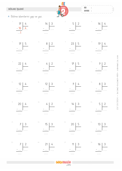 2.S�n�f Kolay B�lme ��lemi(2) Etkinli�i