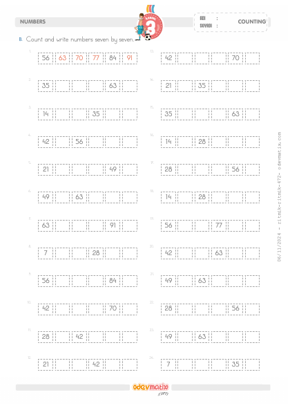 3.S�n�f Yedi�er �leri Ritmik Sayma(5) Etkinli�i