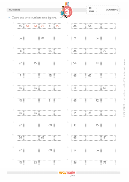3.S�n�f Dokuzar �leri Ritmik Sayma(5) Etkinli�i
