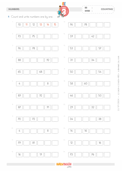 3.S�n�f Birer �leri Ritmik Sayma (100�e Kadar)(3) Etkinli�i