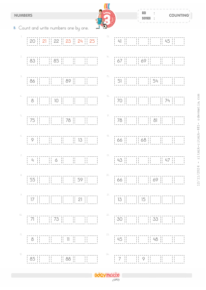 3.S�n�f Birer �leri Ritmik Sayma (100�e Kadar)(4) Etkinli�i