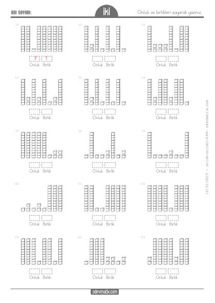 2.S�n�f Onluk ve Birliklerine Ay�rma(3) Etkinli�i
