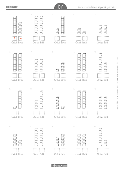 1.S�n�f Onluk ve Birliklerine Ay�rma(2) Etkinli�i