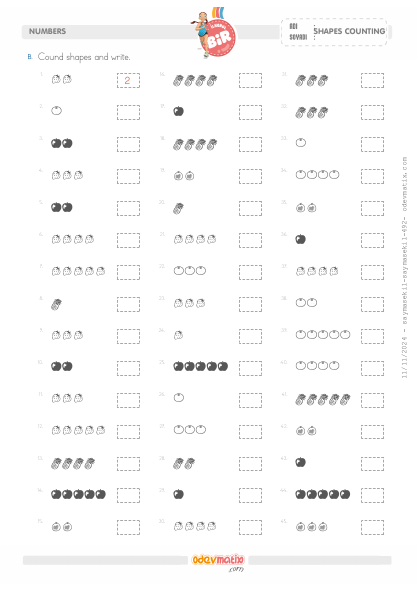 1.S�n�f 5�e Kadar �ekillerle Sayma(3) Etkinli�i