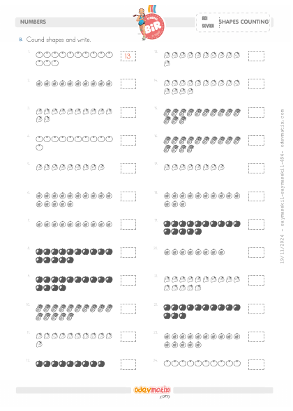 1.S�n�f 15�e Kadar �ekillerle Sayma(3) Etkinli�i