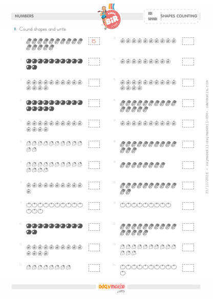 1.S�n�f 15�e Kadar �ekillerle Sayma(5) Etkinli�i